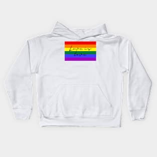 Rainbow pride love winds LGBTQ ally Kids Hoodie